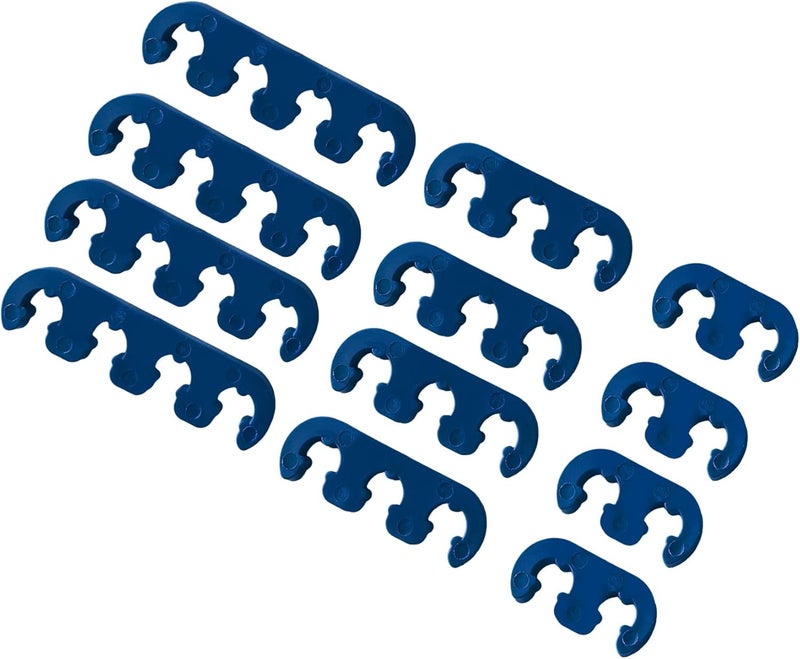PACLVIO 12 PCS Spark Plug Wire Separator, 7mm 8mm 8.5mm 8.8mm Spark Plug Branch Clamp, Car Engine Spark Plug Separators, Car Accessories Vehicle Ignition Wire Separators Holder (Blue) - Image 1